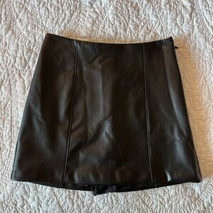 Abercrombie & Fitch Black Faux Leather Mini Skirt